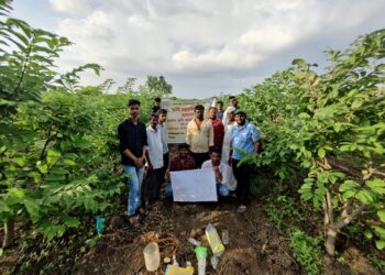 मांदळी येथे विविध सापळ्यांद्वारे कीटकांच्या नियंत्रणावर प्रात्यक्षिक