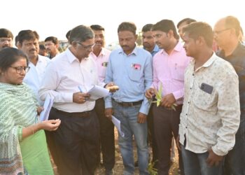 केंद्रीय दुष्काळ पाहणी पथकाकडून माळशिरस व सांगोला तालुक्यातील दुष्काळग्रस्त गावांची पाहणी