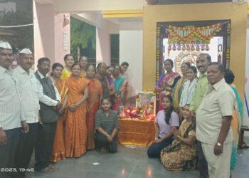 राघवेंद्र नगर महालक्ष्मी मंदिरात श्रीराम जन्मभूमी अयोध्या तीर्थक्षेत्र मंगल कलश पूजा भक्तीमय वातावरणात संपन्न