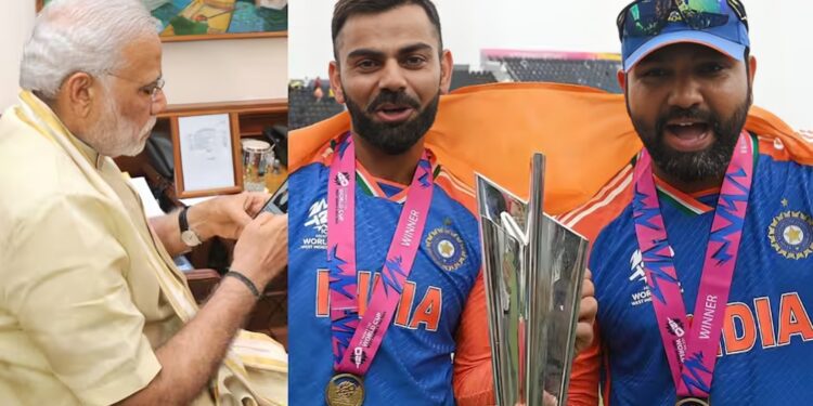 वर्ल्डकप जिंकल्यानंतर पंतप्रधान मोदींचा टीम इंडियाला फोन, रोहित शर्माला म्हणाले….
