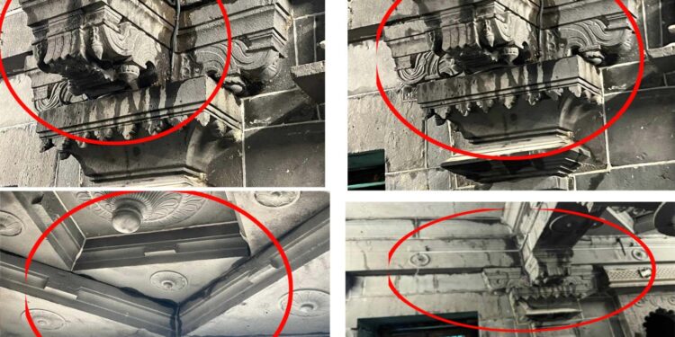 श्री विठ्ठल मंदिर जतन संवर्धनाचे काम निकृष्ठ दर्जाचे? पहिल्याच पावसात लागली गळती !- गणेश अंकुशराव