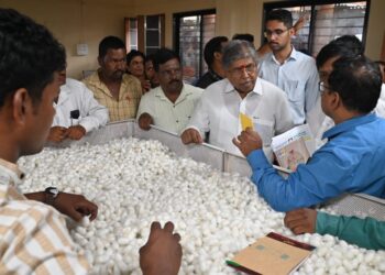 रेशीम उद्योगास चालना देण्यासाठी शासन कटीबद्ध-पालकमंत्री चंद्रकांत पाटील