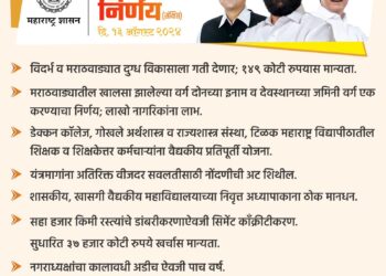 राज्य मंत्रिमंडळाच्या बैठकीत शिंदे सरकारने घेतले ‘हे’ ८ मोठे निर्णय