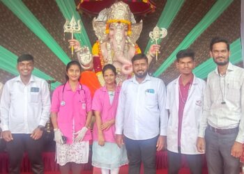 सैफुल येथील ओम गर्जना गणपती मंडळात आरोग्य शिबीर उस्ताहात संपन्न..