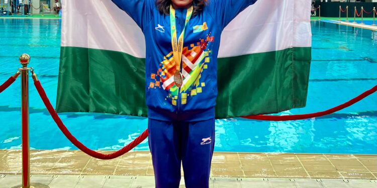 राज्यस्तरीय स्पर्धेत श्रावणी प्रताप सूर्यवंशी ला २ सुवर्ण १ रौप्य