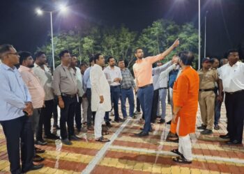 विमानसेवा शुभारंभ कार्यक्रमाच्या मंडप उभारणीची तयारी सुरू