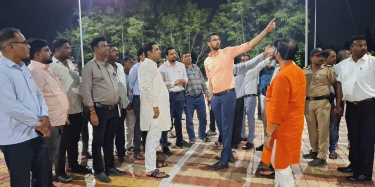 विमानसेवा शुभारंभ कार्यक्रमाच्या मंडप उभारणीची तयारी सुरू