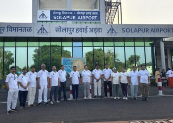 आंतरराष्ट्रीय योग दिन सोलापूर विमानतळावर उत्साहात साजरा…