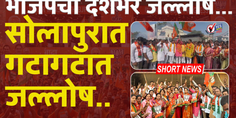 भाजपचा देशभर जल्लोष.. सोलापुरात गटागटात जल्लोष..