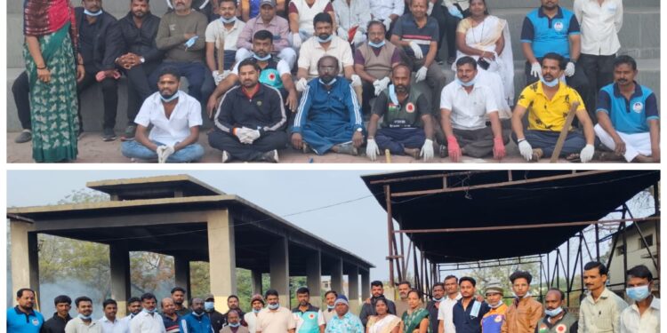 पुणे नाका येथील स्मशान भूमित स्वच्छता मोहिम..