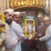 ग्रामदैवत सिद्धरामेश्वरांची उत्सवमुर्ती पादुका थोबडे वाड्यात थोबडे परिवाराकडुन विधिवत पुजन