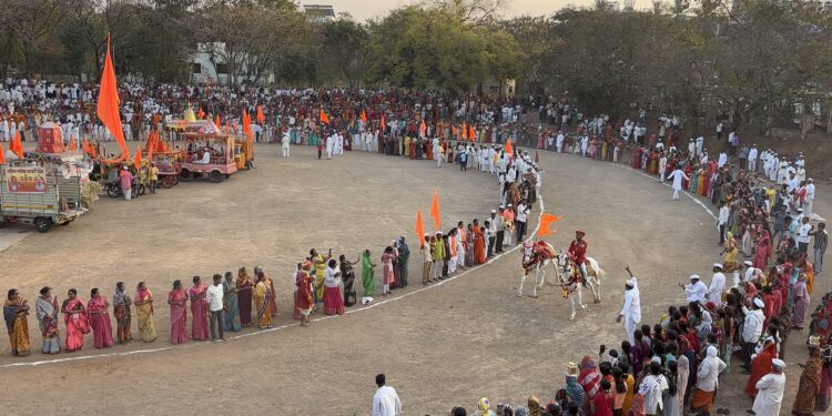 प्रजासत्ताक दिनादिवशी माघवारी पालखी सोहळा 2026 मधील दुसरे रिंगण