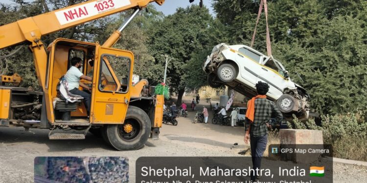 सोलापूर पुणे महामार्गावर शेटफळ जवळ अपघात; दुचाकीचालकाचा उपचारादरम्यान मृत्यू