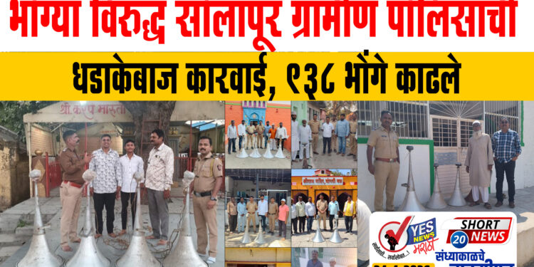 भोंग्या विरुद्ध सोलापूर ग्रामीण पोलिसाची धडाकेबाज कारवाई, 938 भोंगे काढले