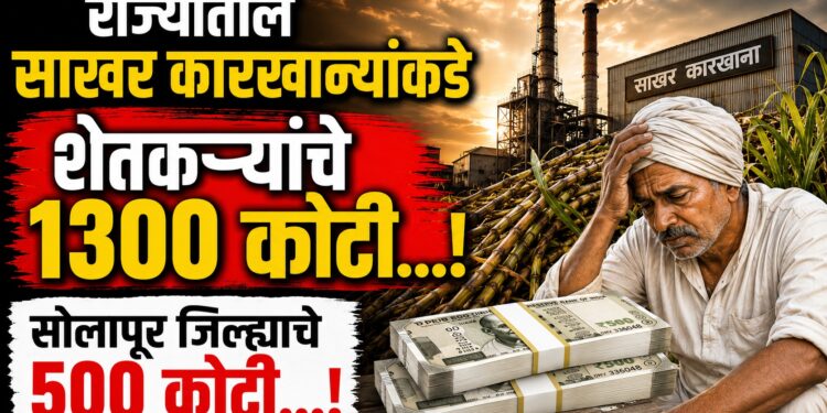 TOP 25 । राज्यातील साखर कारखान्यांकडे शेतकऱ्यांचे 1300 कोटी, सोलापूर जिल्ह्याचे 500 कोटी…!