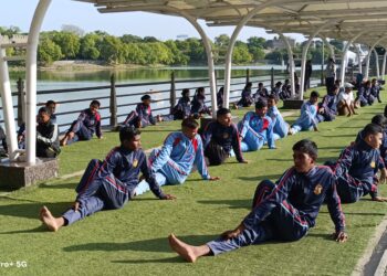 एनसीसी कॅडेट्सचा योग दिन उत्साहात साजरा