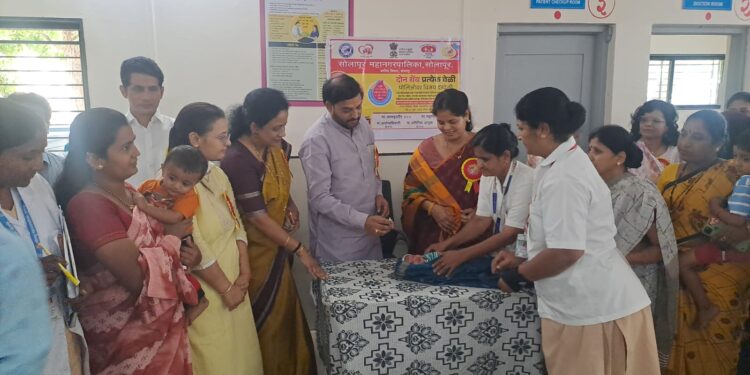 सोलापूर महानगरपालिकेच्या पल्स पोलिओ अभियानाचा शुभारंभ
