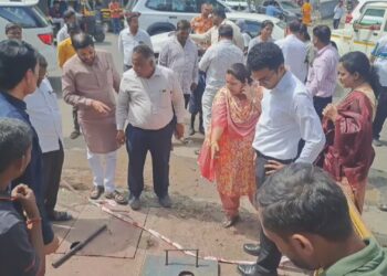 गजानन महाराज पालखी मार्गाची महापौर विनायक कोंड्याल यांच्याकडून प्रत्यक्ष पाहणी