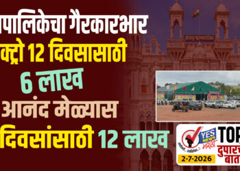 TOP 25 । महापालिकेचा गैरकारभार : इलेक्ट्रो 12 दिवसासाठी 6 लाख , तर आनंद मेळ्यास 75 दिवसांसाठी 12 लाख