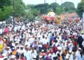 श्री संत तुकाराम महाराज पालखीचे सराटी येथे जिल्हाधिकारी एस. कार्तिकेयन यांच्या कडून स्वागत
