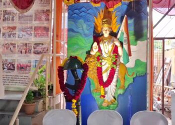 सद्भावना तिरंगा केंद्रावर यंदा प्रथमच भारतमातेची आकर्षक मूर्ती
