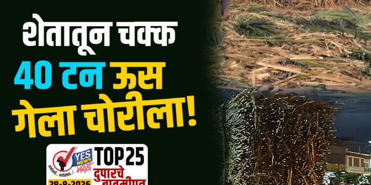 शेतातून चक्क ४० टन ऊस गेला चोरीला !