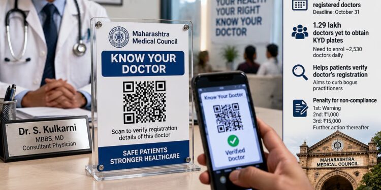राज्यातील डॉक्टरांसाठी ‘KYD’ QR कोड अनिवार्य….