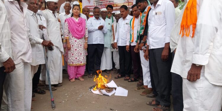 दुष्काळाचा ‘कोरडा’ जीआर; प्रणिती शिंदेंकडून शासन निर्णयाची होळी!